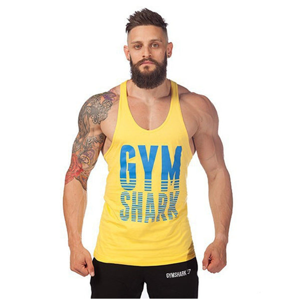 Tank Top Men Gym-shark Bodybuilding and Fitness